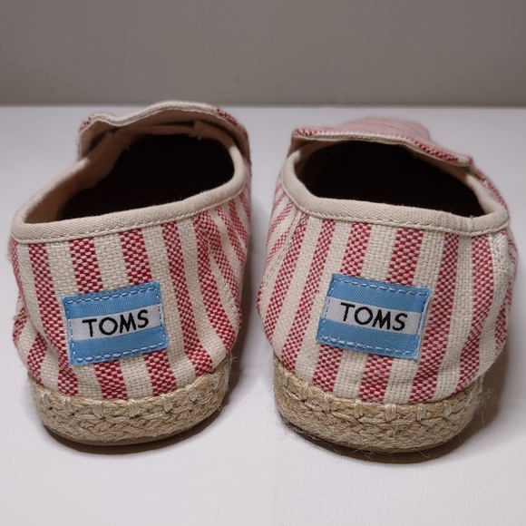 Toms Slip On Alpargata Striped Canvas Espadrille Shoes | 7 - Picture 9 of 9